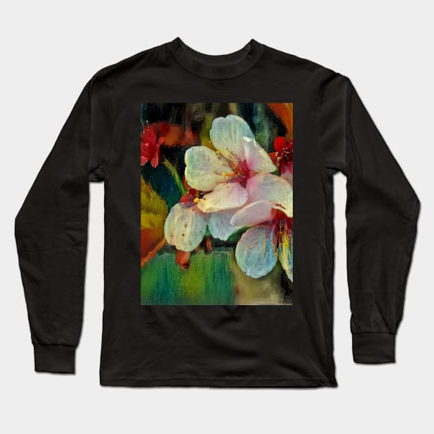 Dark Dream Blossom Trio Long Sleeve T-Shirt by Viking Visual - Lori Svensen